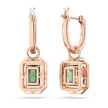 Pendientes Millenia, Talla octogonal, Verdes, Recubrimiento en tono oro rosa 5650068-5650068