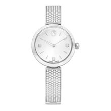 Reloj Illumina, Fabricado en Suiza, Brazalete de metal, Tono plateado, Acero inoxidable