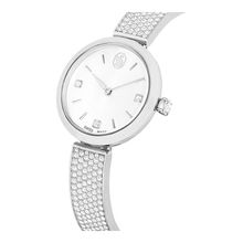 Reloj Illumina, Fabricado en Suiza, Brazalete de metal, Tono plateado, Acero inoxidable