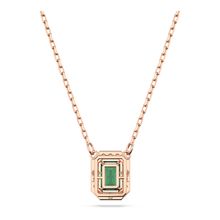 Collar Millenia, Talla octogonal, Verde, Recubrimiento tono oro rosa