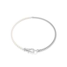 Collar Dextera, Pavé, Crystal Pearl, Blanco, Recubrimiento en rodio