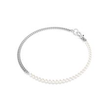Collar Dextera, Pavé, Crystal Pearl, Blanco, Recubrimiento en rodio