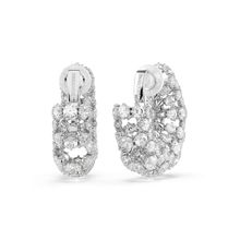 Pendientes de aro Constella, Talla redonda, Blancos, Recubrimiento en rodio
