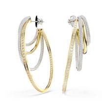 Pendientes de aro Hyperbola, Tallas mixtas, Blancos, Combinación de acabados metálicos