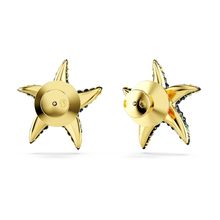 Pendientes de botón Idyllia, Estrella de mar, Pequeños, Multicolores, Recubrimiento tono oro