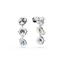 Pendientes Gema, Diseño asimétrico, Tallas mixtas, Multicolores, Recubrimiento en rodio