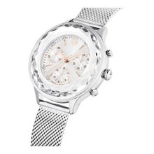 Reloj Nova Chrono, Fabricado en Suiza, Brazalete de metal, Tono plateado, Acero inoxidable