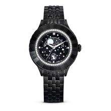 Reloj Octea Moon, Fabricado en Suiza, Luna, Brazalete de metal, Negro, Acabado negro