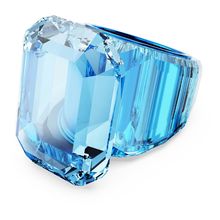 Anillo de cóctel Lucent, Cristal de gran tamaño, Azul