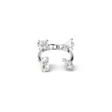Anillo abierto Mesmera, Tallas mixtas, Blanco, Acabado en tono plateado