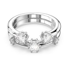 Anillo Constella, Conjunto (2), Talla redonda, Blanco, Baño de rodio