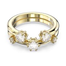 Anillo Constella, Conjunto (2), Talla redonda, Blanco, Baño tono oro