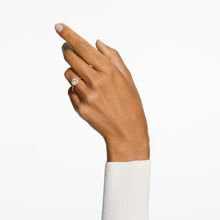 Anillo de cóctel Una Angelic, Talla redonda, Pavé, Blanco, Recubrimiento tono oro rosa