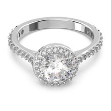 Anillo de cóctel Una Angelic, Talla redonda, Pavé, Blanco, Recubrimiento en rodio