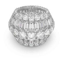 Anillo de cóctel Hyperbola, Grande, Blanco, Baño de rodio