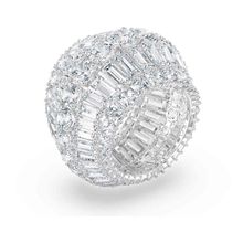Anillo de cóctel Hyperbola, Grande, Blanco, Baño de rodio