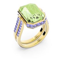 Anillo Orbita, Talla octogonal, Multicolor, Baño tono oro