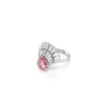 Anillo de cóctel Idyllia, Tallas mixtas, Caracola, Rosa, Recubrimiento en rodio