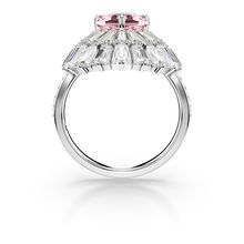 Anillo de cóctel Idyllia, Tallas mixtas, Caracola, Rosa, Recubrimiento en rodio