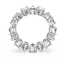 Anillo Vittore Pear, blanco, baño de rodio