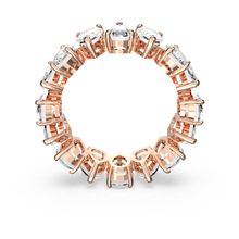 Anillo Vittore Pear, blanco, baño tono oro rosa