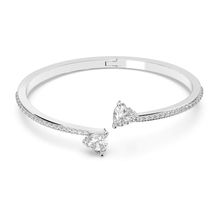 Brazalete Attract Soul Heart, blanco, baño de rodio