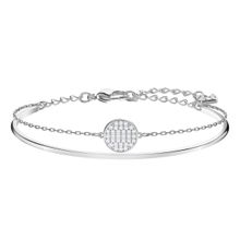Brazalete Ginger, blanco, baño de rodio