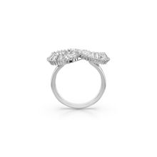 Anillo de cóctel Hyperbola, Símbolo del infinito, Blanco, Recubrimiento en rodio