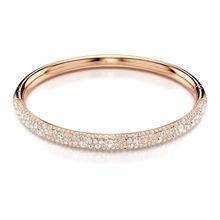 Brazalete Meteora, Pavé nieve, Blanco, Baño tono oro rosa