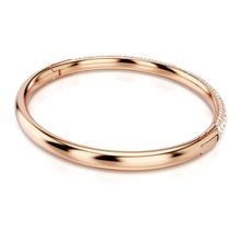 Brazalete Meteora, Pavé nieve, Blanco, Baño tono oro rosa