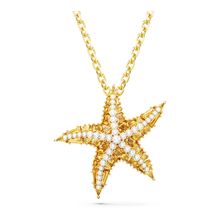 Colgante Idyllia, Crystal pearls, Estrella de mar, Tono dorado, Baño tono oro