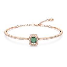 Brazalete Millenia, Talla octogonal, Pavé, Verde, Baño tono oro rosa
