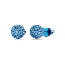 Pendientes de botón Lucent, Pavé, Bola, Azules, Acabado en azul