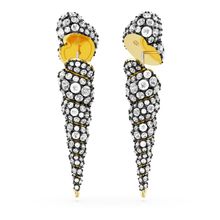 Pendientes Idyllia, Diseño asimétrico, Talla redonda, Concha de mar, Blancos, Combinación de acabados metálicos