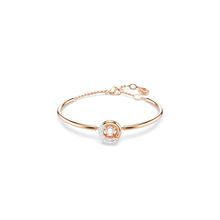 Brazalete Dextera, Talla redonda, Blanco, Baño tono oro rosa