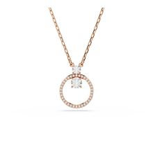 Colgante Constella, Pavé, Talla redonda, Blanco, Baño tono oro rosa