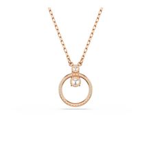 Colgante Constella, Pavé, Talla redonda, Blanco, Baño tono oro rosa