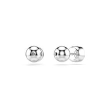 Pendientes de botón Imber, Talla redonda, Blancos, Baño de rodio
