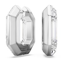 Pendientes de aro Lucent, Forma octagonal, Pequeños, Blancos