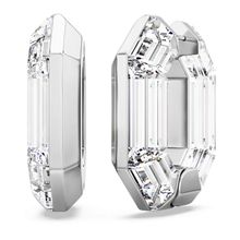 Pendientes de aro Lucent, Forma octagonal, Pequeños, Blancos