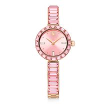 Reloj Matrix Bangle, Fabricado en Suiza, Pulsera de cristal, Rosa, Acabado tono oro rosa
