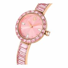 Reloj Matrix Bangle, Fabricado en Suiza, Pulsera de cristal, Rosa, Acabado tono oro rosa