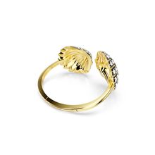 Brazalete Idyllia, Concha de mar, Blanco, Recubrimiento tono oro