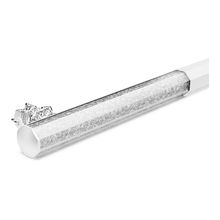 Bolígrafo Crystalline, Forma octagonal, Copo de nieve, Blanco, Lacado blanco