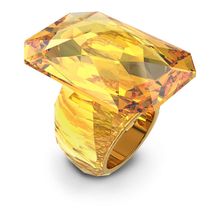 Anillo de cóctel Lucent, Cristal de gran tamaño, Amarillo