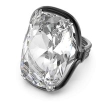Anillo Harmonia, Cristal flotante de gran tamaño, Blanco, Combinación de acabados metálicos