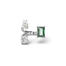 Anillo abierto Mesmera, Tallas mixtas, Verde, Baño de rodio