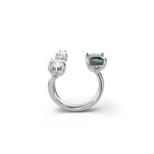 Anillo abierto Mesmera, Tallas mixtas, Verde, Baño de rodio