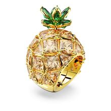 Anillo de cóctel Idyllia, Piña, Multicolor, Baño tono oro