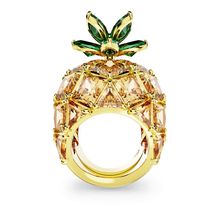Anillo de cóctel Idyllia, Piña, Multicolor, Baño tono oro